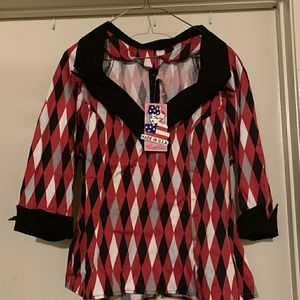Pinup Girl Clothing XL Bad Girl Harlequin Top